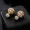 Exquisite Ball Design Carved Pattern Shiny Zircon Inlaid Ear Jackets Luxury Style 18K Gold Plated Jewelry Banquet Earrings