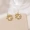 Tiny Delicate Hollow Round With Bow Design Stud Earrings Alloy Jewelry With Imitation Pearl Inlaid Simple Vintage Style For Women Daily