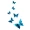 1 Set Glow In The Dark Butterfly Wall Stickers, Luminous Wall Decals, Blue