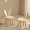 Attractive Rabbit-Ear Solid Wood Stool: Multipurpose, Comfy Viscose Blend Upholstery, No Electricity Needed, Ideal for Modern Decor