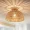 1pc Woven Bamboo Ceiling Lamp With Half-embedded Wicker, 10in (approximately 25.4 Cm) Handmade Bohemian Lighting, Suitable For Living Room, Bedroom, Hallway, Entrance, And Farmhouse